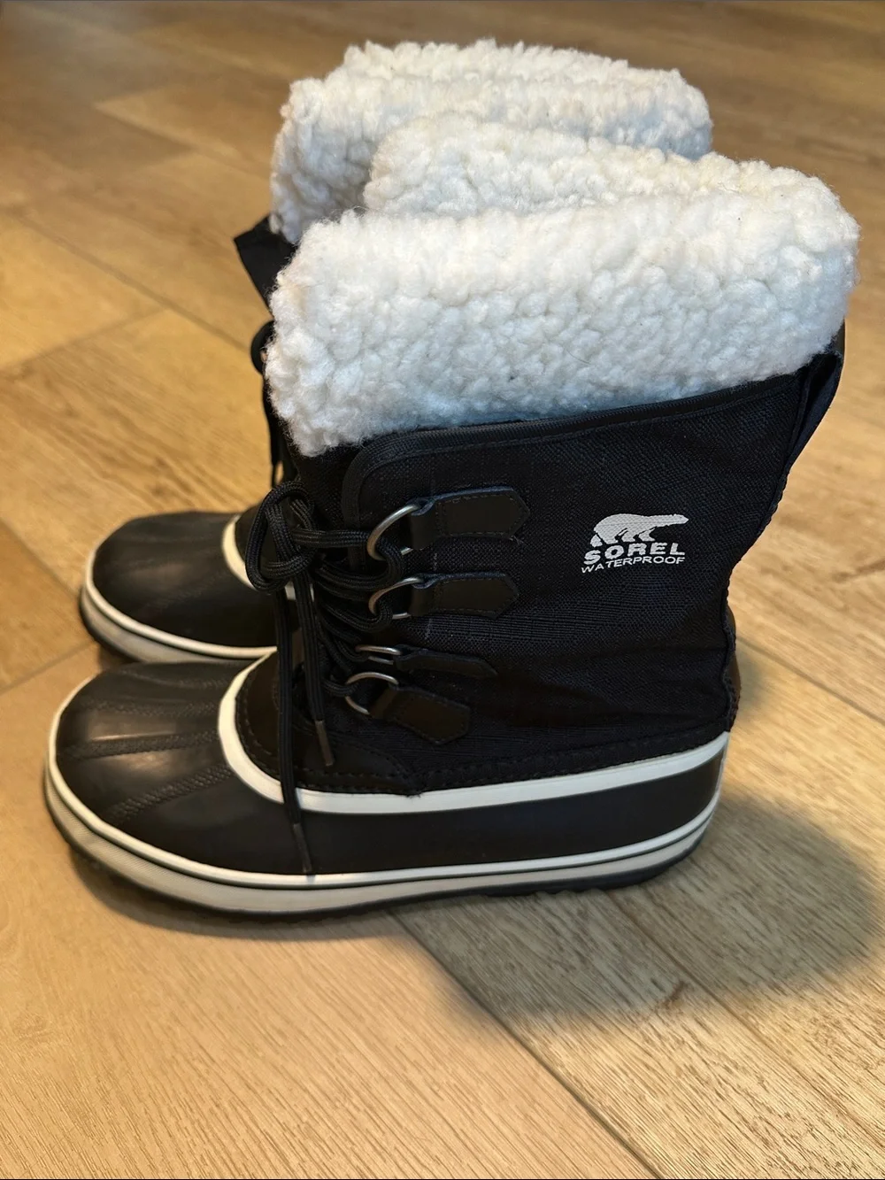 SOREL Womens Winter Carnival Black Snow Boots Size 8